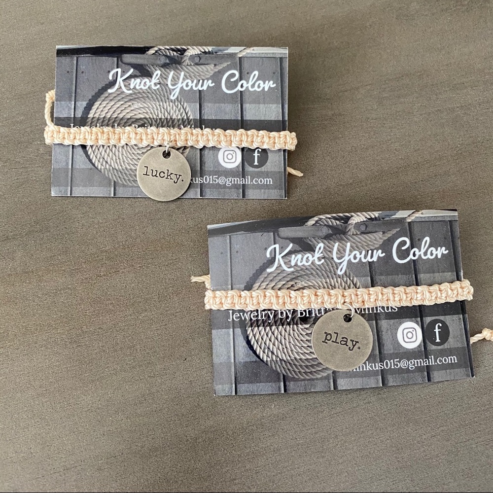 💎 3/$30: Square Knot Charm Bracelets